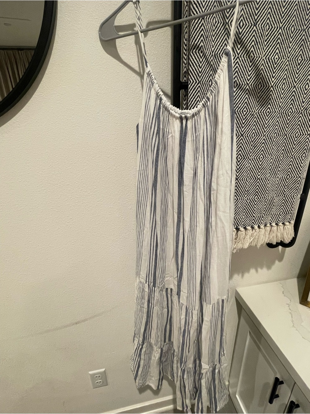Rails Lightweight Striped Maxi Dress in White and Blue